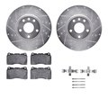 Dynamic Friction Co 7312-47050, Rotors-Drilled, Slotted-SLV w/3000 Series Ceramic Brake Pads incl. Hardware, Zinc Coat 7312-47050